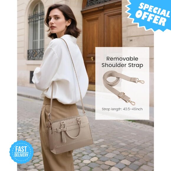 BRAND NEW LOVEVOOK Leather Tote Purse Black Satchel Shoulder Bag - Picture 2 of 4